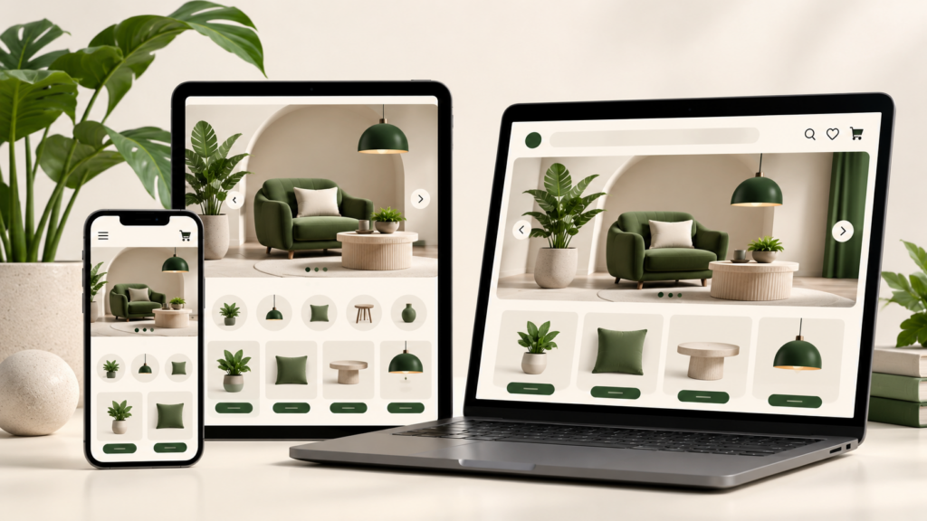 Abstract website analytics dashboard and customer journey